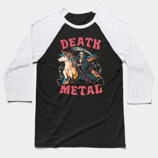 Death Metal - Cute Evil Skull Unicorn Gift Baseball T-Shirt